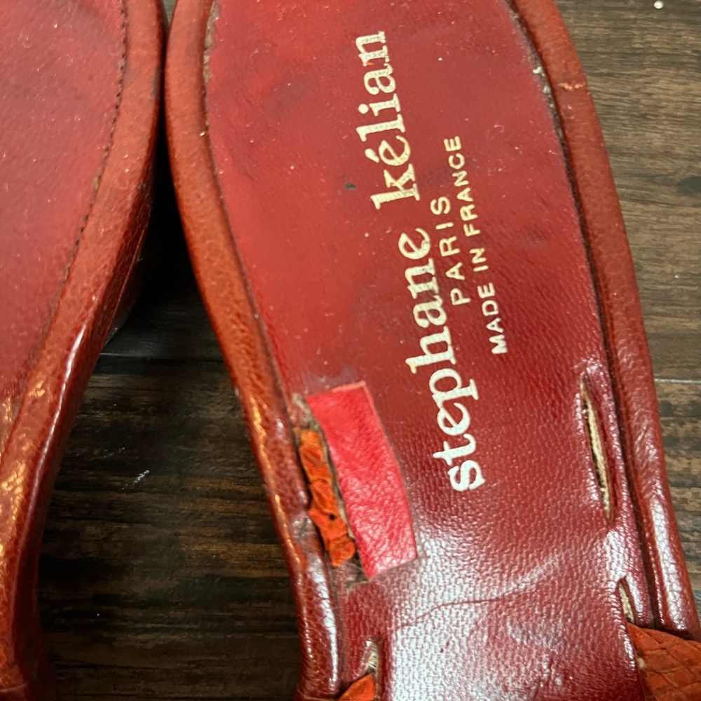 Stephane Kelian made in France Red Woven Leather Mules - Picture 5 of 5